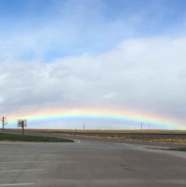  May 10 - A beautiful rainbow in the middle of Wyoming. We saw it on our way to see Abby and Jacob for their wedding. 