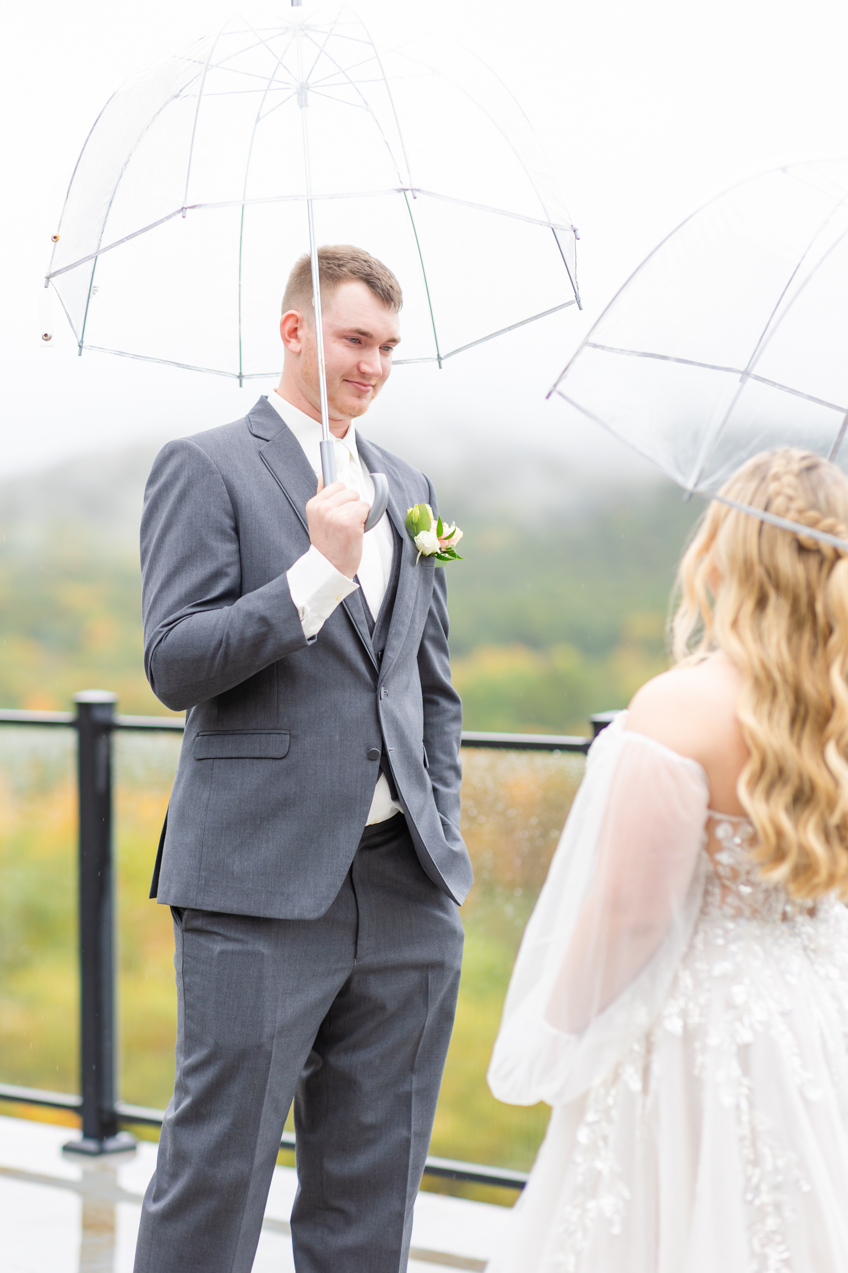 groom gets to see his bride for the first time, you can see tears in his eyes
