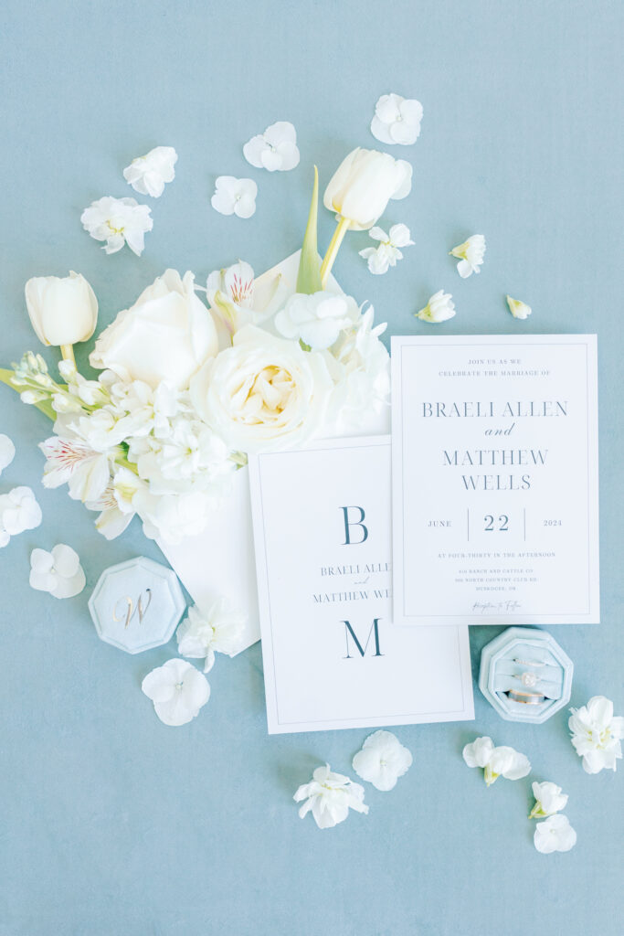 invitation suite with florals