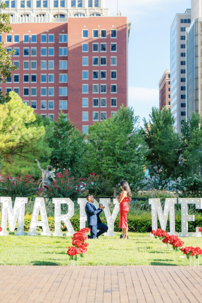 getting down on one knee to ask the question