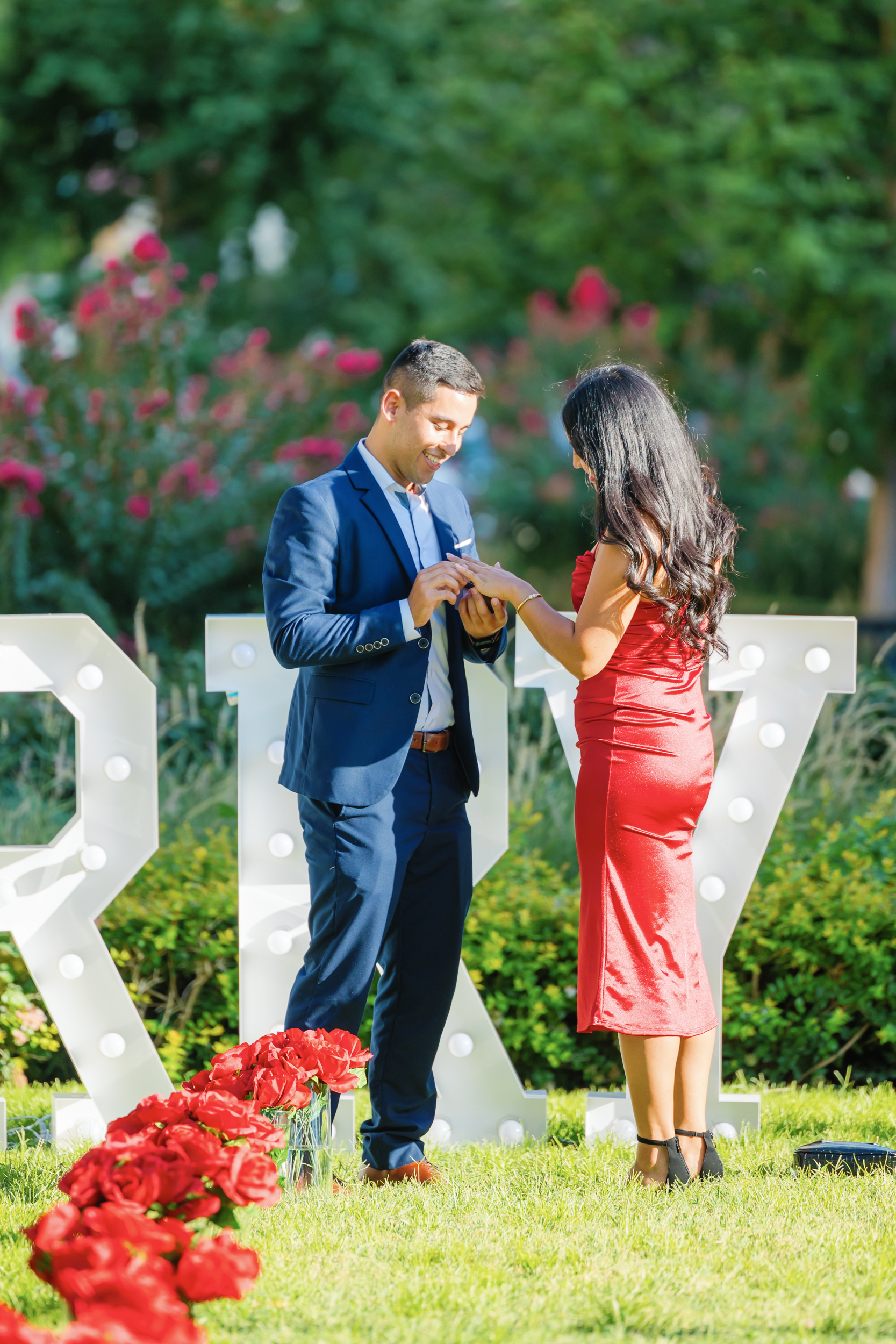 putting the ring on her finger