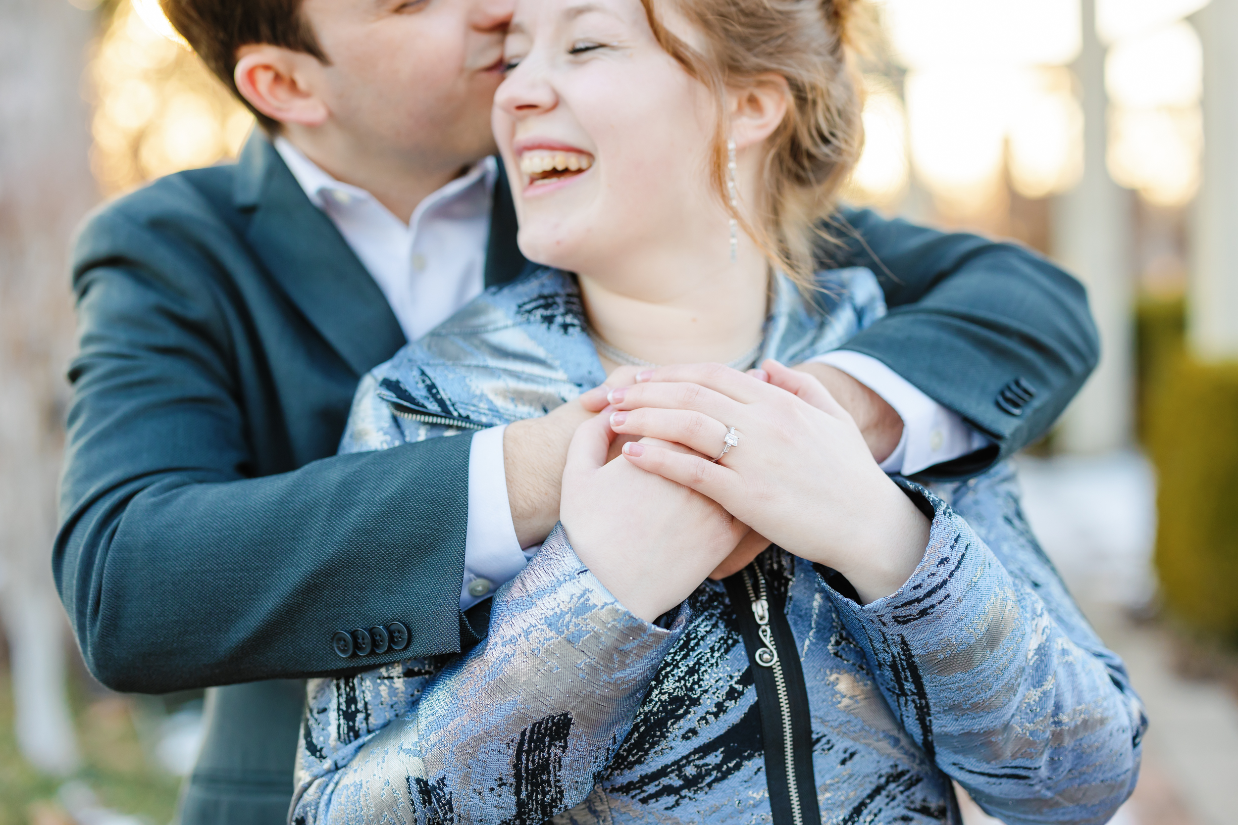 detailed ring shot after their engagement proposal